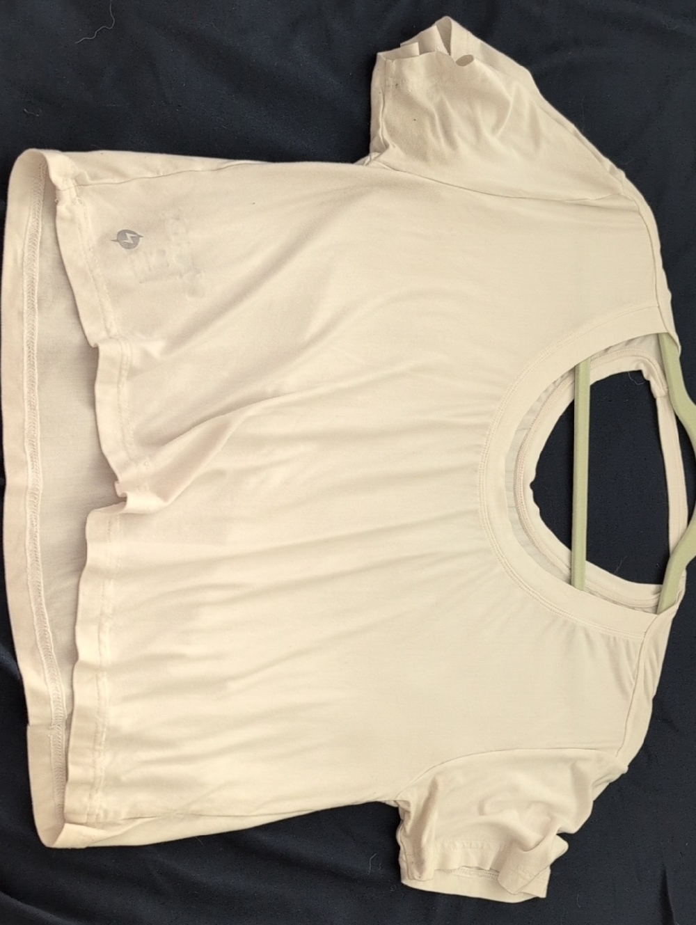 POPFLEX - Women's Cream Short Sleeve Crop Scoop Neck Top